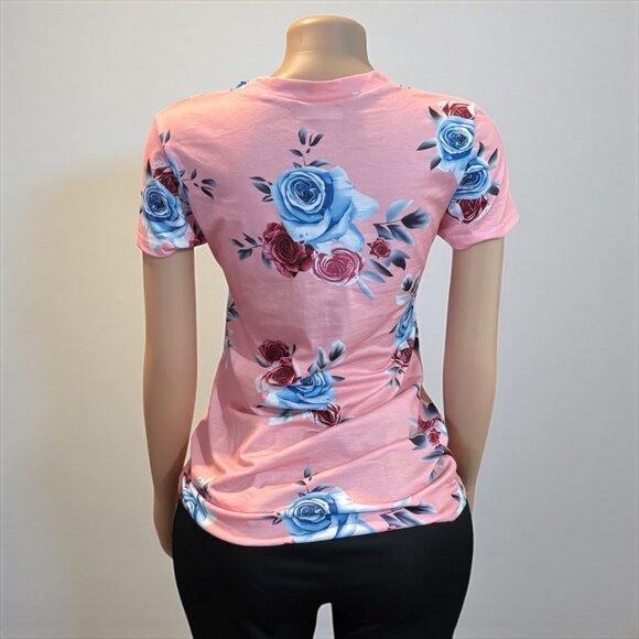 Pink Floral Shirt With Knot Top - Picture 5 of 8
